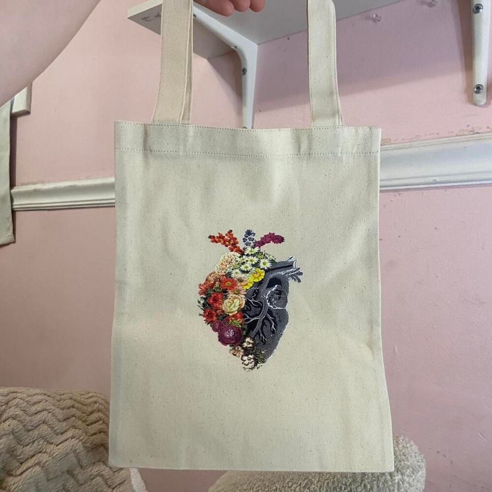 Heart Floral Tote Bag